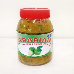 Indo arabian green lime pickle 500 gm bott