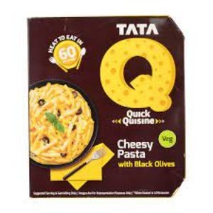 Tata q cheesy pasta with black olives 290gm