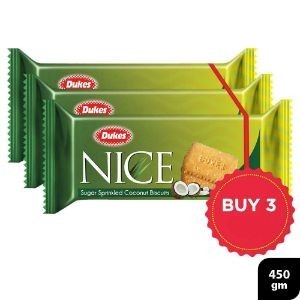 Dukes nice sugar sprinkled coconut bisct 3x150gm
