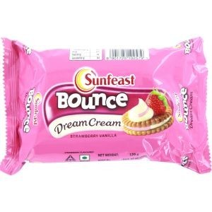 Sunfeast dream cream straw& vanila 120gm