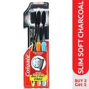 Colgate slimsoft charcoal soft t brush 2+1