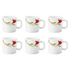Larah borosil 18 cl mug set deco 6 pc