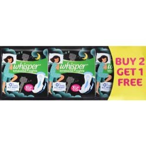 Whisper bindazzz nights xl+ 15 buy 2 get 1 free