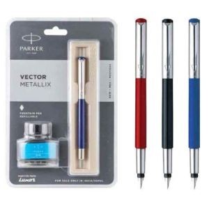 Parker vector metallix fountain pen+ink