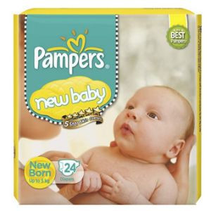 Pampers new baby 24 diapers small