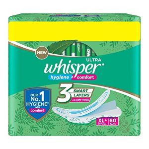 Whisper ultra ultra hygiene + comfort xl+ 60 pads